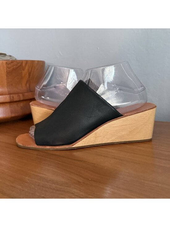 Rachel Comey Shoes - Rachel Comey Lyell Leather Wedge Slide Sandals